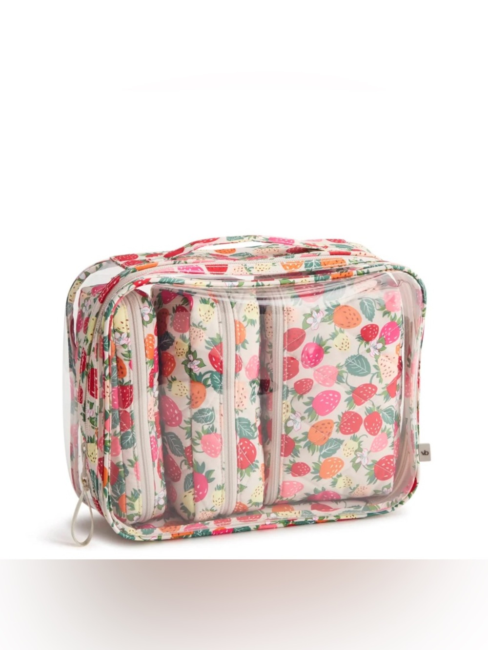 Vera Bradley 4 piece Makeup Cosmetic Pouch Travel Bushels of berries strawberry